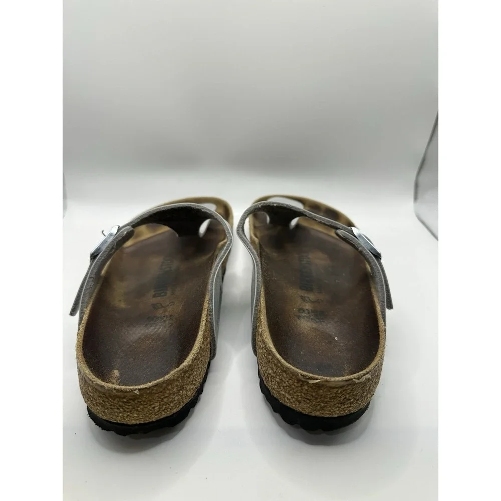 Birkenstock Gizeh Women's‎ Size 38 Metallic Gray Birko Summer Sandals 7-7.5 US